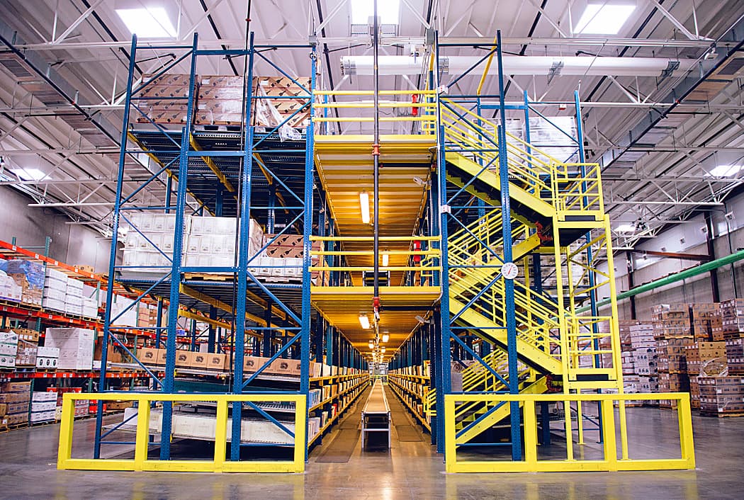 Double-Deep Rack system with pallets stored two deep