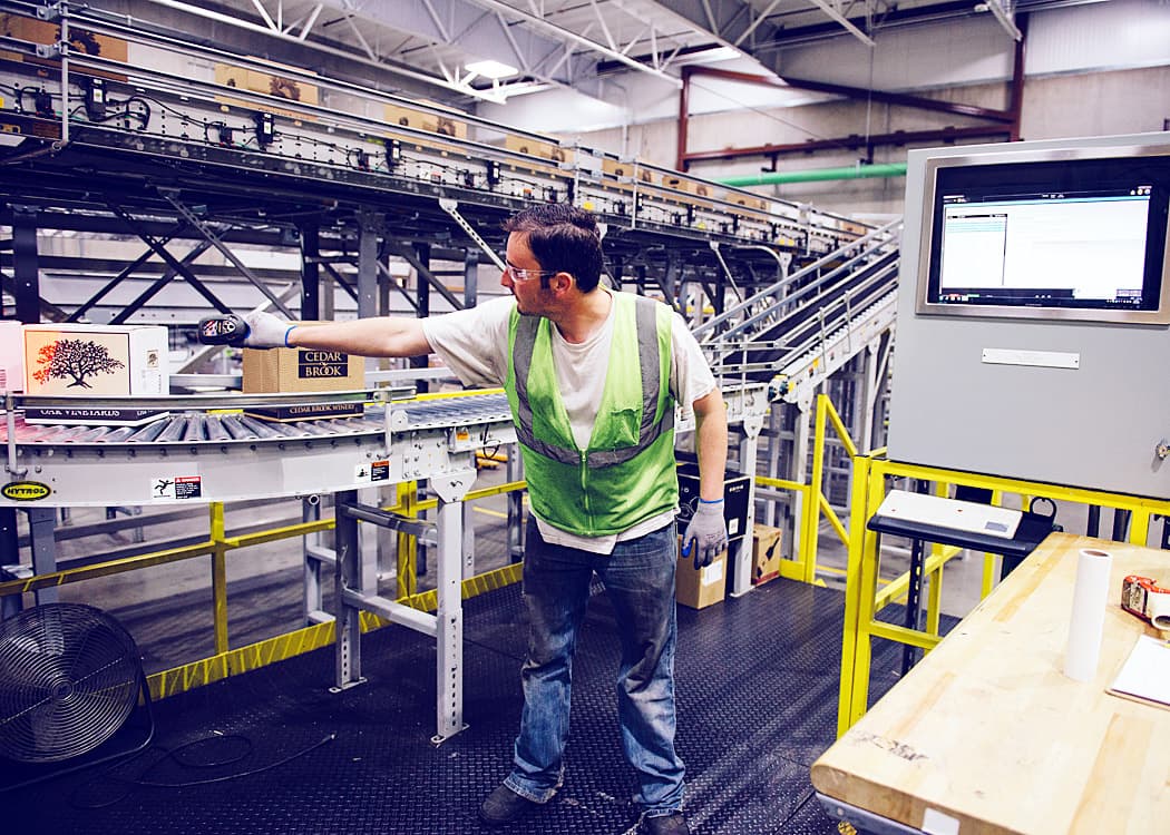 Modern warehouse distribution center with efficient layout